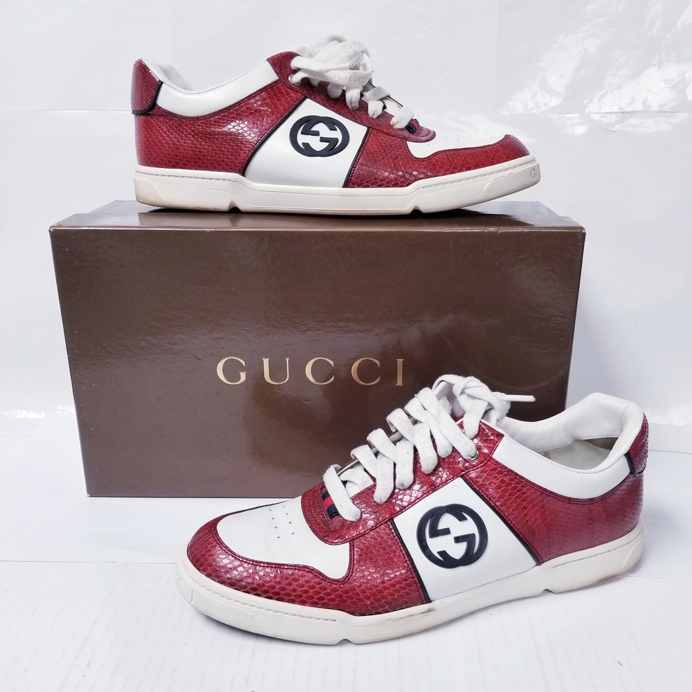 Gucci Red and White Men's Sneakers